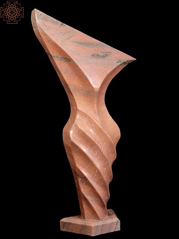 Exotic India Pink Stone Modern Abstract Art Sculpture 