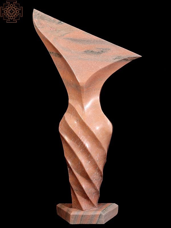 exotic india Pink Stone Modern Abstract Art Sculpture 