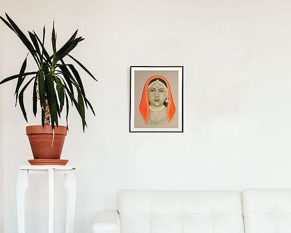 Exotic India Portrait Of A Bride - Watercolor Painting On Paper 