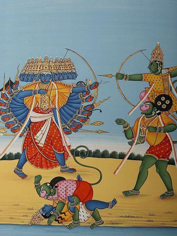 Exotic India Prabhu Shri Ram Killing Ravana (Dashanan)