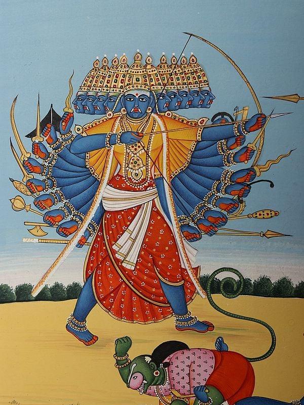 Exotic India Prabhu Shri Ram Killing Ravana (Dashanan)