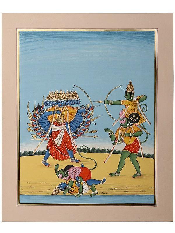 exotic india Prabhu Shri Ram Killing Ravana (Dashanan)