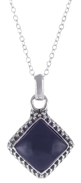 exotic india Precious Gemstone Framed in Sterling Silver Pendant