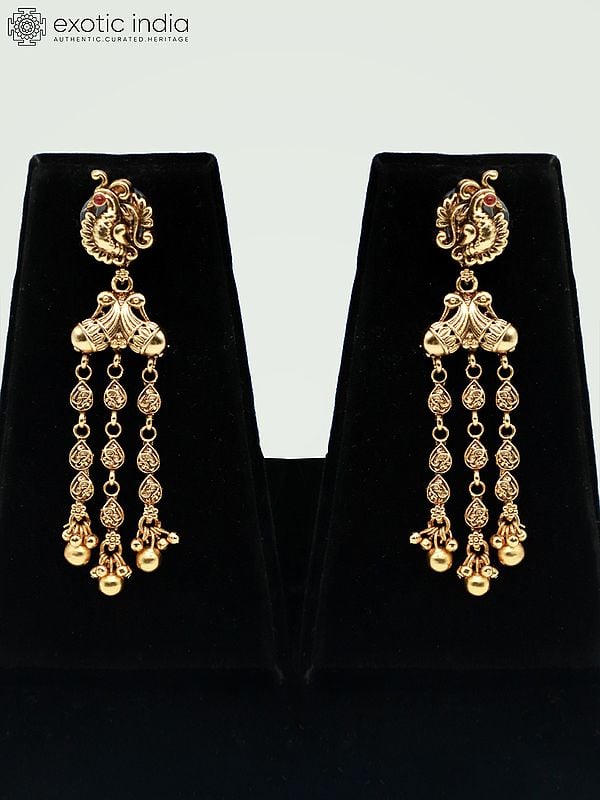 Exotic India Premium Matte Necklace Set With Beautiful Earrings For Wedding