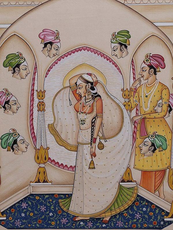Exotic India Princes Dreaming About Her Prince | Watercolor On Paper 