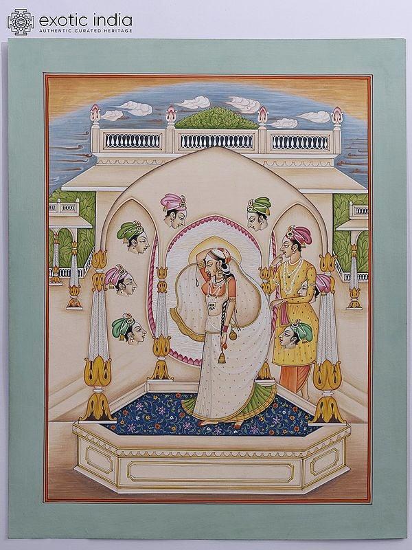 exotic india Princes Dreaming About Her Prince | Watercolor on Paper 