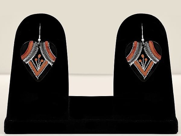 exotic india Printed Heart Shape Dangle Earring | Indian Fashion Jewelry
