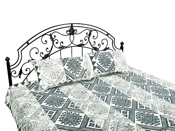 Exotic India Pure Cotton Block Print Bedsheet From Jaipur 