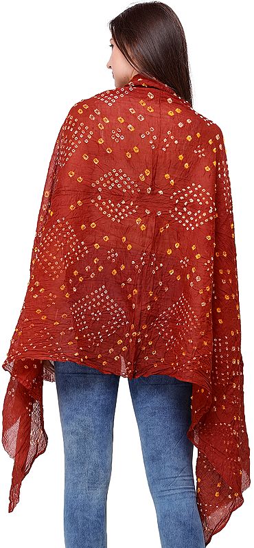 Exotic India Pure Cotton Jodhpur Dupatta With Tie-dye Print 