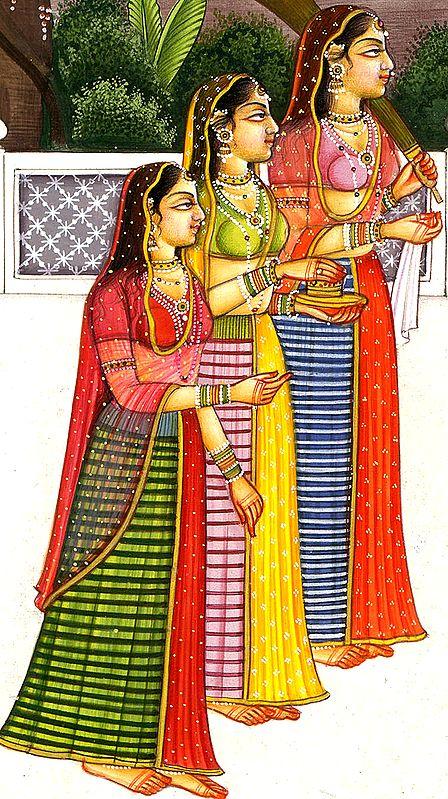 Exotic India Radha And Krishna Playing The Game Of Chaupara