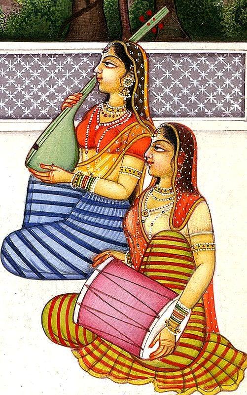 Exotic India Radha And Krishna Playing The Game Of Chaupara