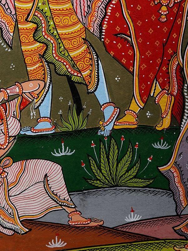 Exotic India Radha Krishna With Gopis | Pattachitra Painting From Odisha 
