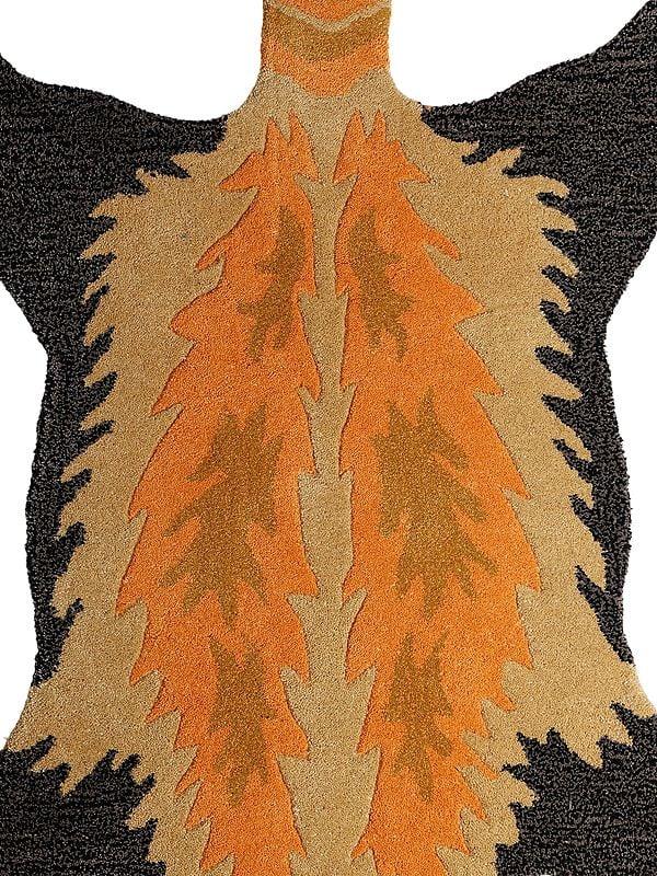 Exotic India Rainbow Handmade Red-Panda Tufted Yogic Asana Mat From Mirzapur
