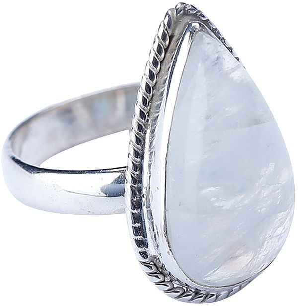 Exotic India Rainbow Moonstone Ring | Indian Gemstone Jewelry 