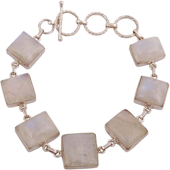 exotic india Rainbow Moonstones Embellished Princess Bracelet