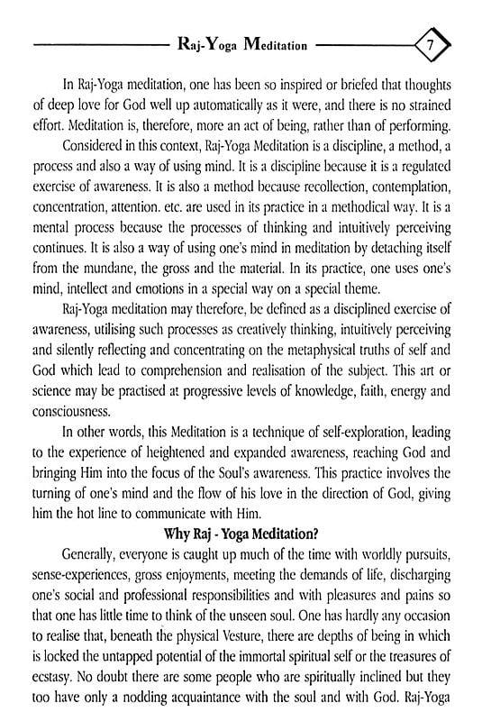 Exotic India Raj Yoga Meditation: The Science Of Peace And Of Social Economic And Over-All Development 