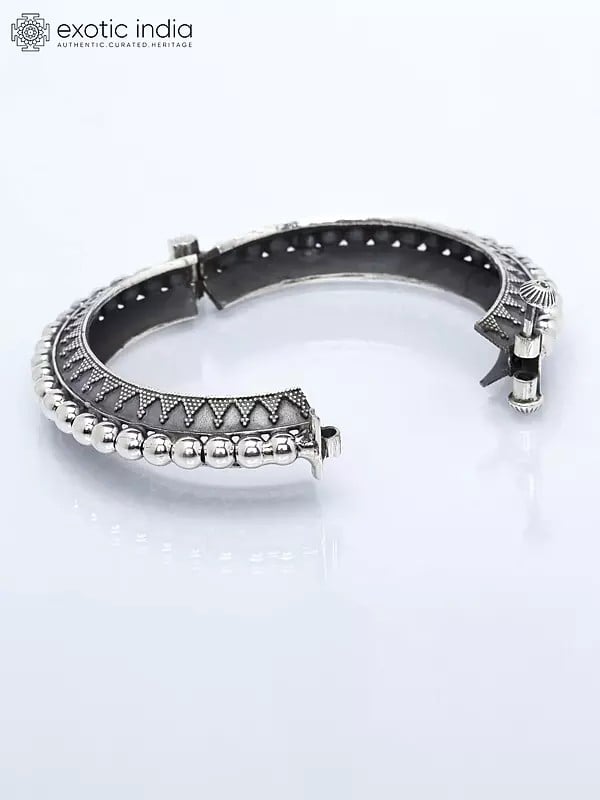 Exotic India Rajasthani Style Sterling Silver Bangle (Price Per Piece) 