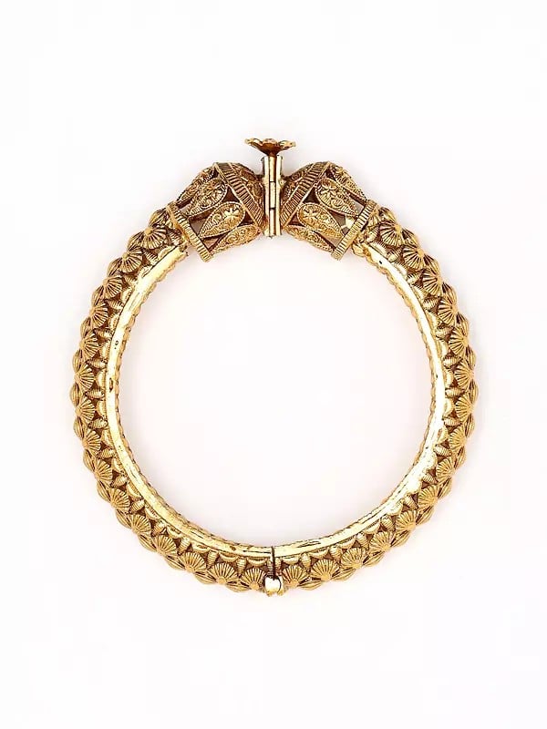 Exotic India Rajwadi Style Floral Design Screw Openable Pair Of Bangles