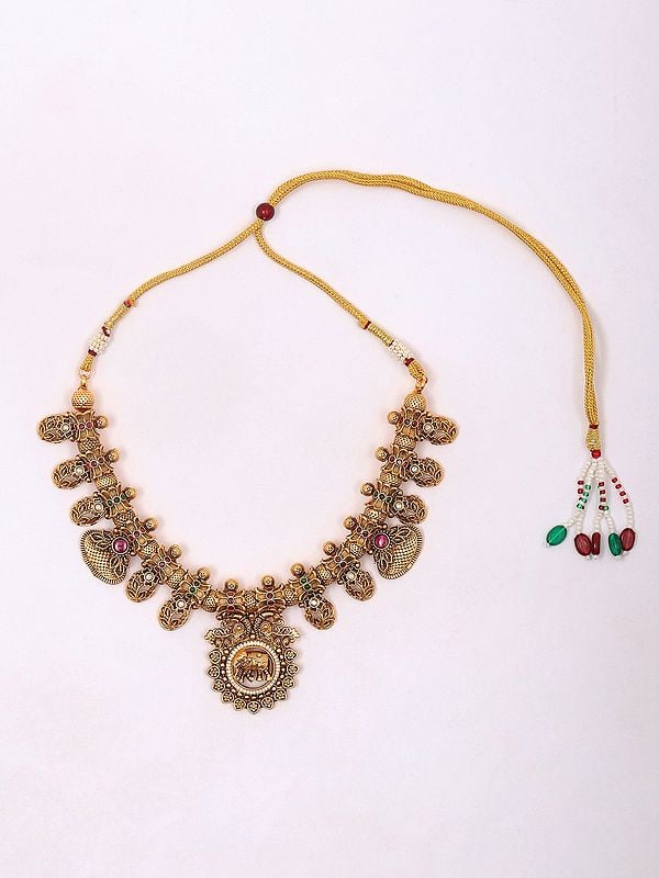 Exotic India Rajwadi Style Necklace And Earrings Set