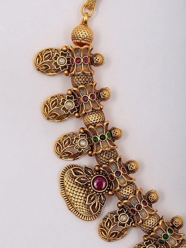 Exotic India Rajwadi Style Necklace And Earrings Set