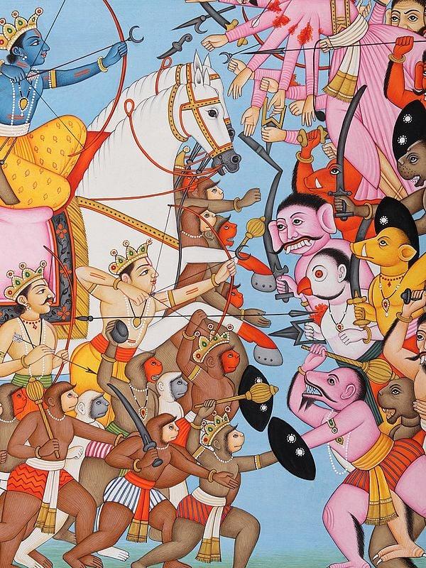 Exotic India Rama Killing Ravana : An Episode From Rama-Katha 