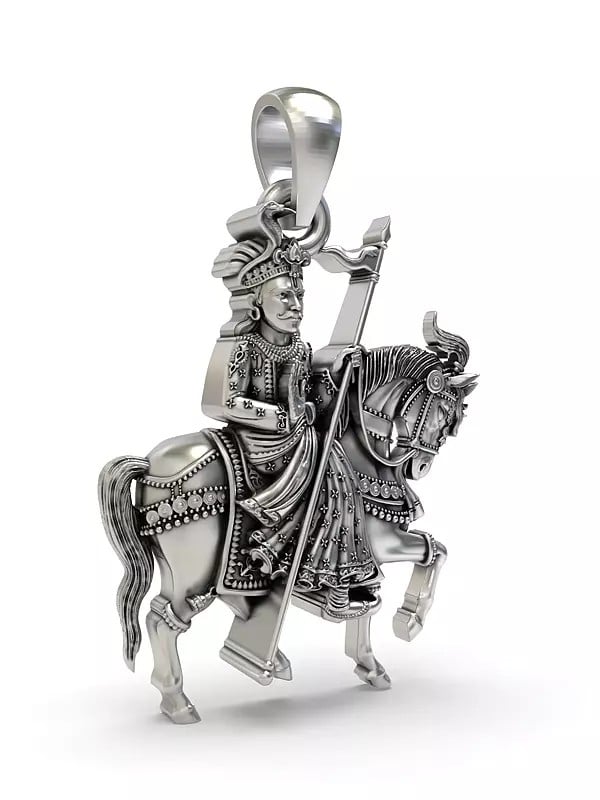 Exotic India Ramdev Pir Baba Sterling Silver Pendant 