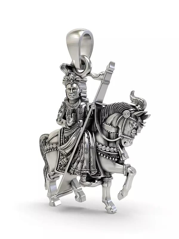 Exotic India Ramdev Pir Baba Sterling Silver Pendant 