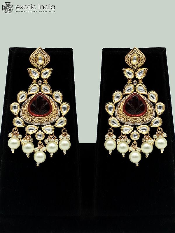 Exotic India Rani Haar With Double Layer And Beautiful Earrings For Bridal