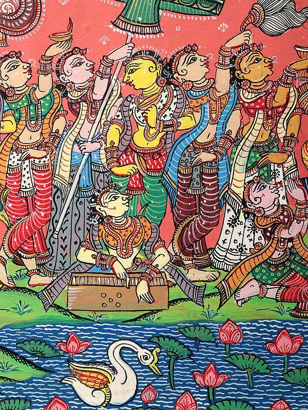 Exotic India Rasleela - Celebration View Of Radha Krishna With Gopis
