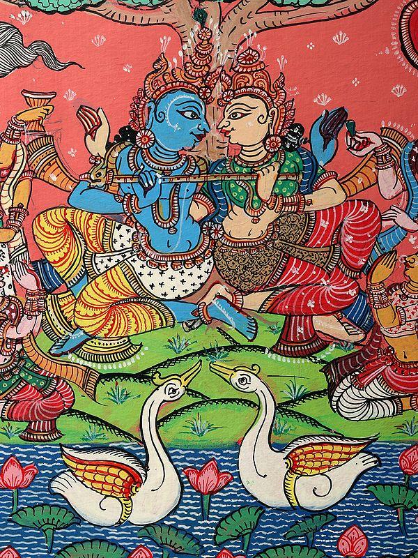 Exotic India Rasleela - Celebration View Of Radha Krishna With Gopis