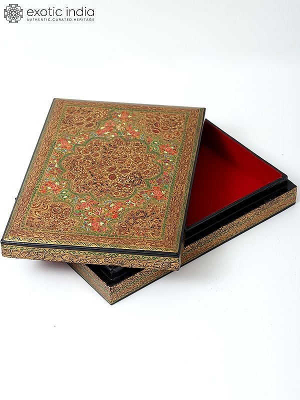 exotic india Rectangular Shaped Papier Mache Box | Hand-Painted 