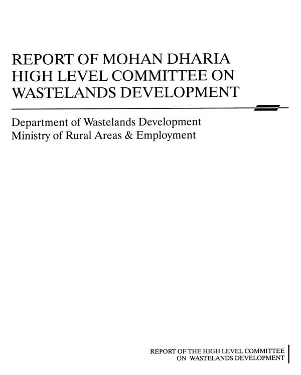 Exotic India Report Of Mohan Dharia High Level Committee On Wastelands Development 