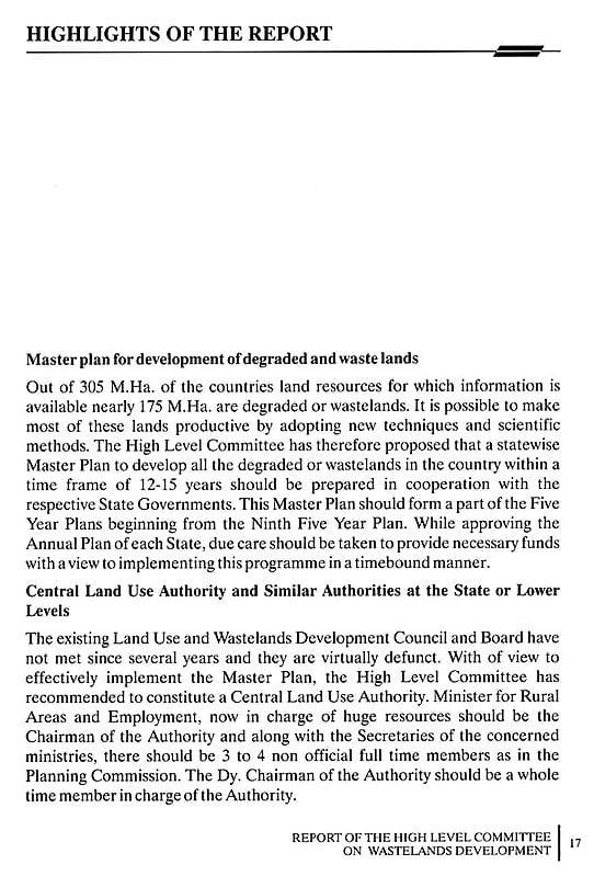 Exotic India Report Of Mohan Dharia High Level Committee On Wastelands Development 