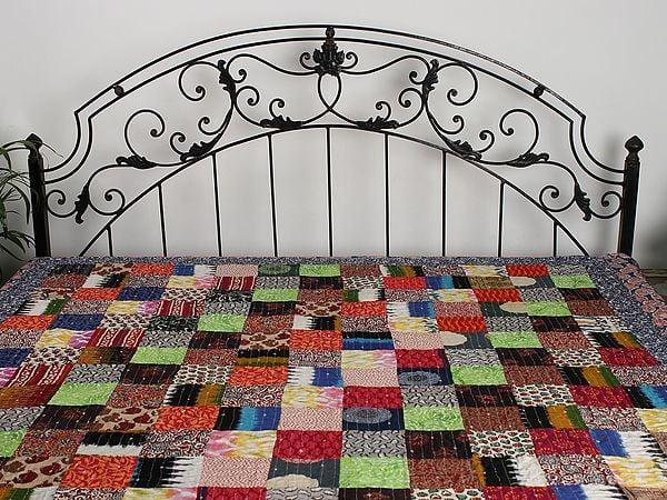 Exotic India Reversible Kantha Bedcover With Multicolor Patches From Jodhpur 