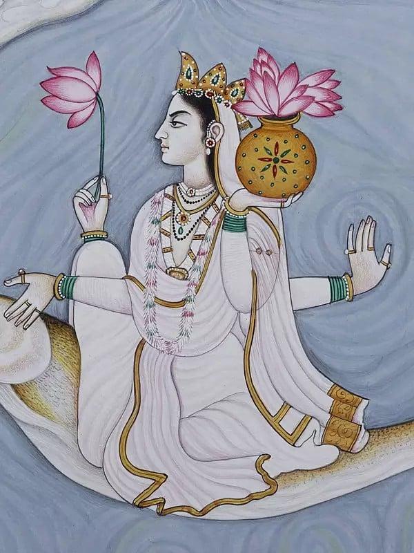 Exotic India River Goddess Ganga | Watercolor On Paper 