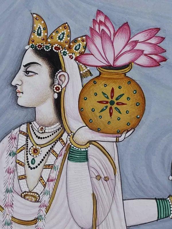 Exotic India River Goddess Ganga | Watercolor On Paper 