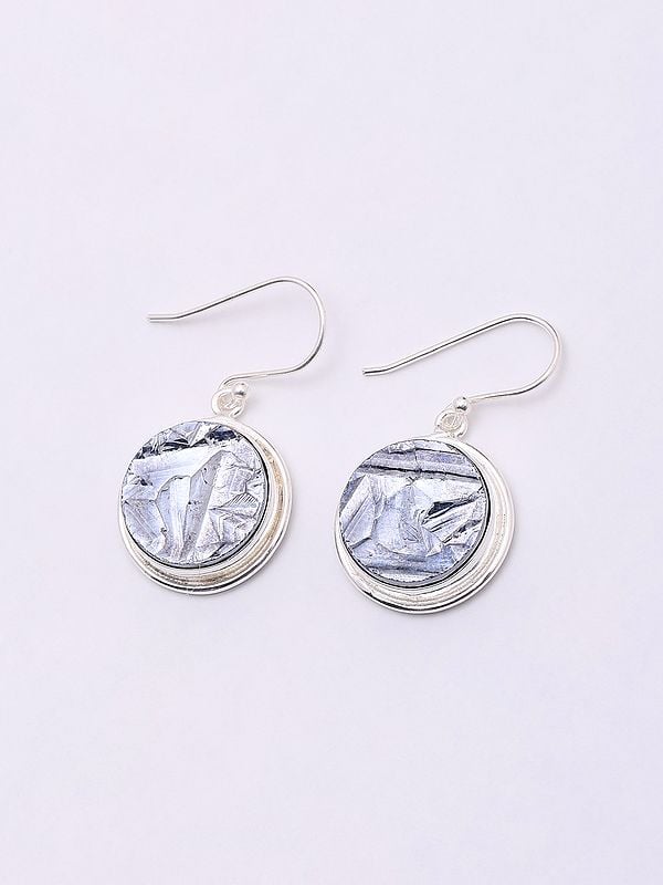 Exotic India Round Shape Silicon Pyrite Hook Earrings 
