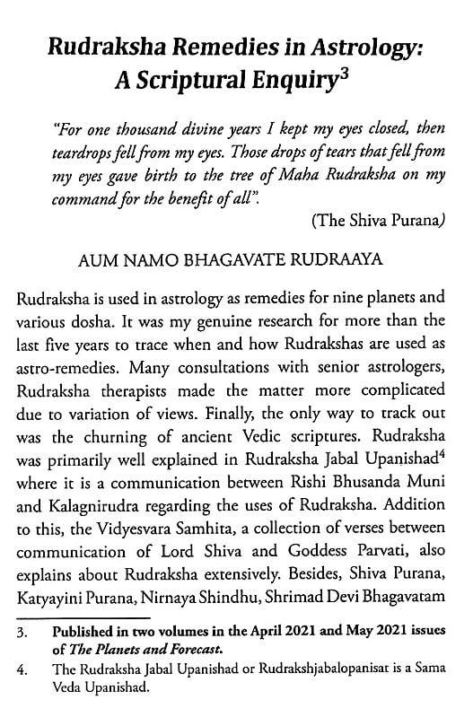 Exotic India Rudrakasha Jyotisha ("A Treatise On Astrological Applications Of Rudraksha") 