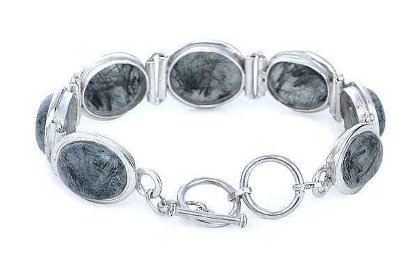 Exotic India Rutilated Beads In Sterling Silver Bracelet