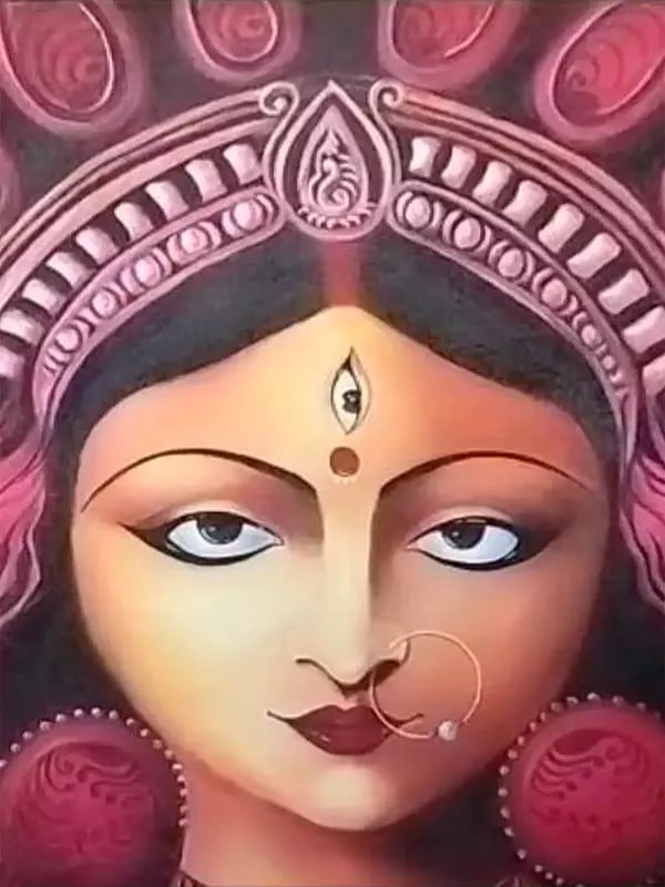 Exotic India Sacred Flame Of Durga | Acrylic On Canvas | By Megha Chakraborty 