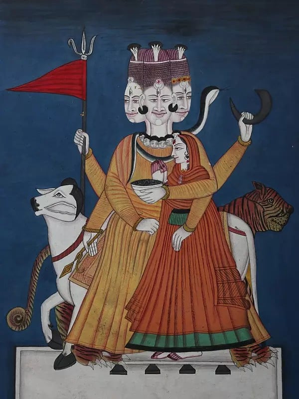 Exotic India Sadashiva | Watercolor Painting On Paper 