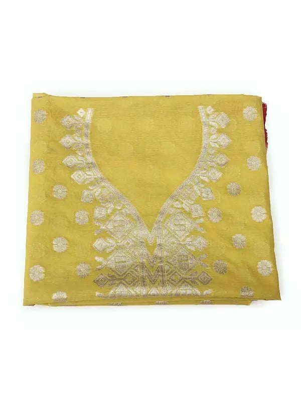Exotic India Salwar Kameez Fabric From Banaras With Woven Zari Flowers 