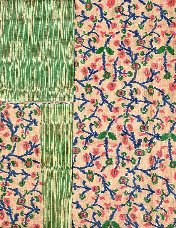 exotic india Salwar Kameez Fabric with Foliage Print 