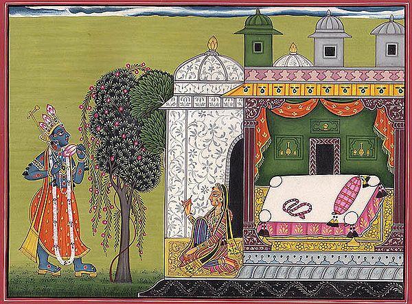 exotic india SAMANYA NAYIKA – COURTESAN (A folio from the Rasa-manjari by Bhanudatta) 