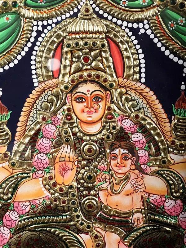 Exotic India Sanathana Lakshmi | Traditional Colors With 24 Karat Gold | With Frame