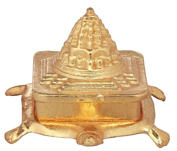 Exotic India Sanctified Shri Yantra On Golden Tortoise For Vastu 