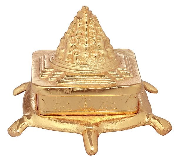 Exotic India Sanctified Shri Yantra On Golden Tortoise For Vastu 