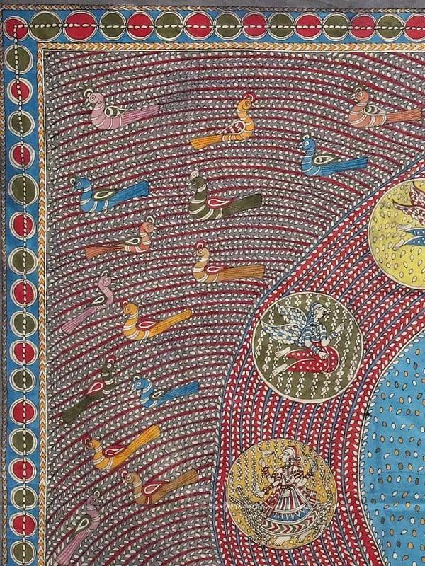 Exotic India Saraswati Mata Surrounded By Gods - Mata Ni Pachedi | Madarpat Cotton | By Dilip Chitara 