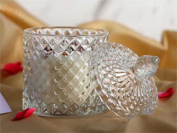 Exotic India Scented Candle Jar With Gemstone Crystal 