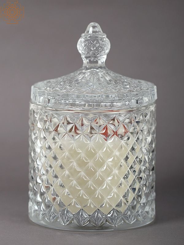 Exotic India Scented Candle Jar With Gemstone Crystal 